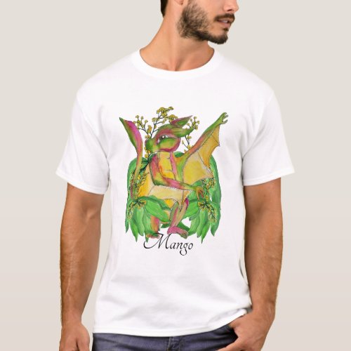 Mottled mango dragon with flowers T_Shirt