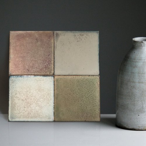 Mottled Marbled Earth Tone Set of 4 Wall Decor Cer Ceramic Tile