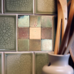 Mottled Marbled Earth Tone Set of 9 Wall Decor Cer Ceramic Tile