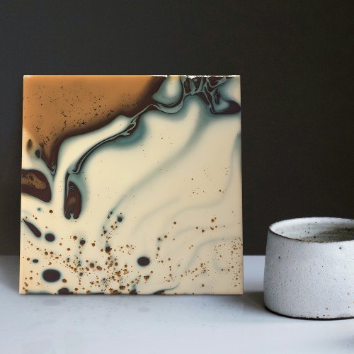 Mottled Marbled Earth Tone Wall Decor Abstract Ceramic Tile