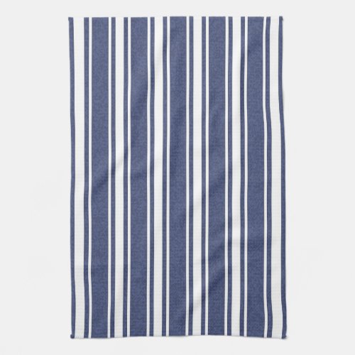 Mottled Navy Blue Striped Kitchen Towel