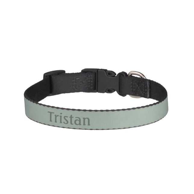 Mottled Sage Green with Name Pet Collar (Front)