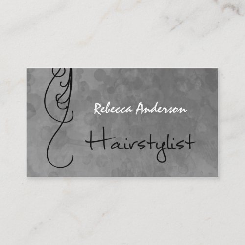 Mottled Silver Hairstylist Appointment Reminder Business Card