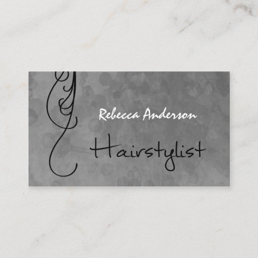 Customizable Mottled Silver Hairstylist Appointment Reminder Business Card