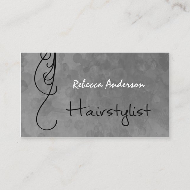 Mottled Silver Hairstylist Appointment Reminder (Front)