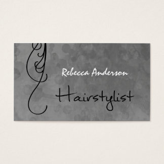 Mottled Silver Hairstylist Appointment Reminder Business Card