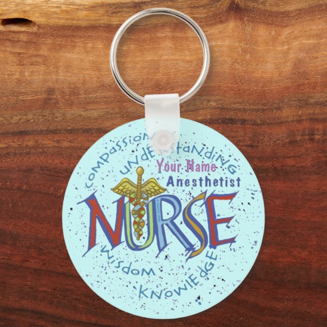 Motto Nurse Anesthetist Keychain (Front)