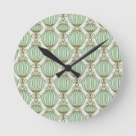 Motton Blue Pattern Round Clock