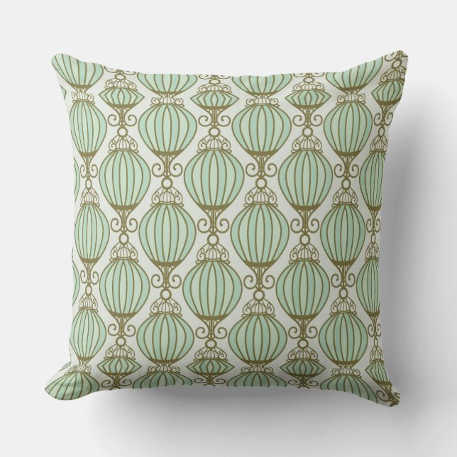Motton Blue Pattern Throw Pillow (Front)