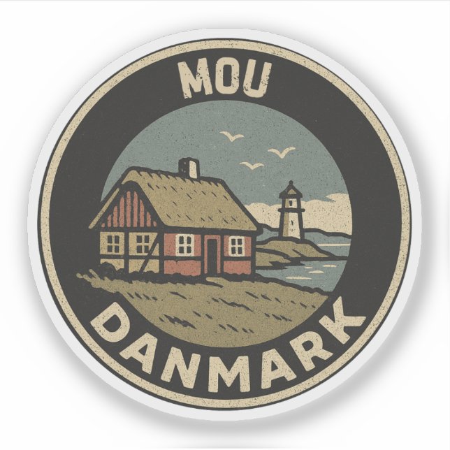 Mou, Denmark Danmark  Sticker (Front)