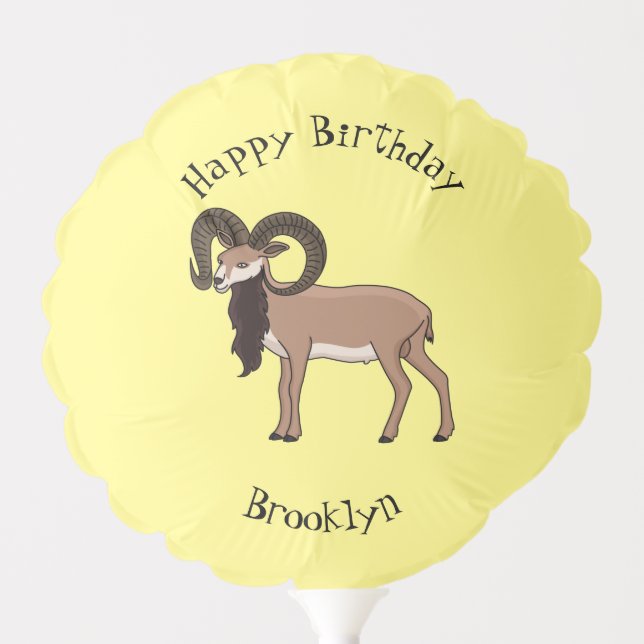 Mouflon goat illustration balloon (Front)