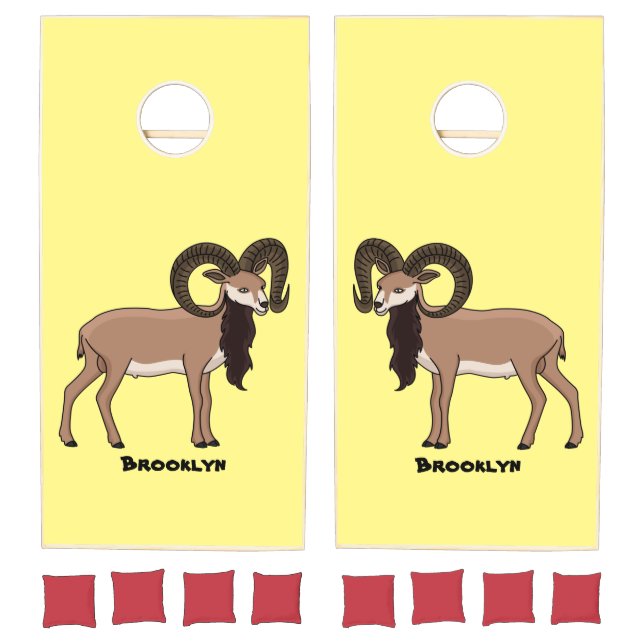 Mouflon goat illustration cornhole set (Set)