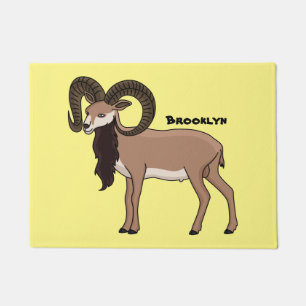 Mouflon goat illustration doormat