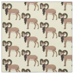 Mouflon goat illustration fabric