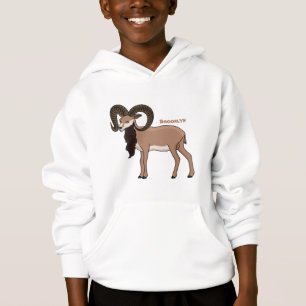 Mouflon goat illustration hoodie