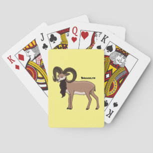 Mouflon goat illustration poker cards