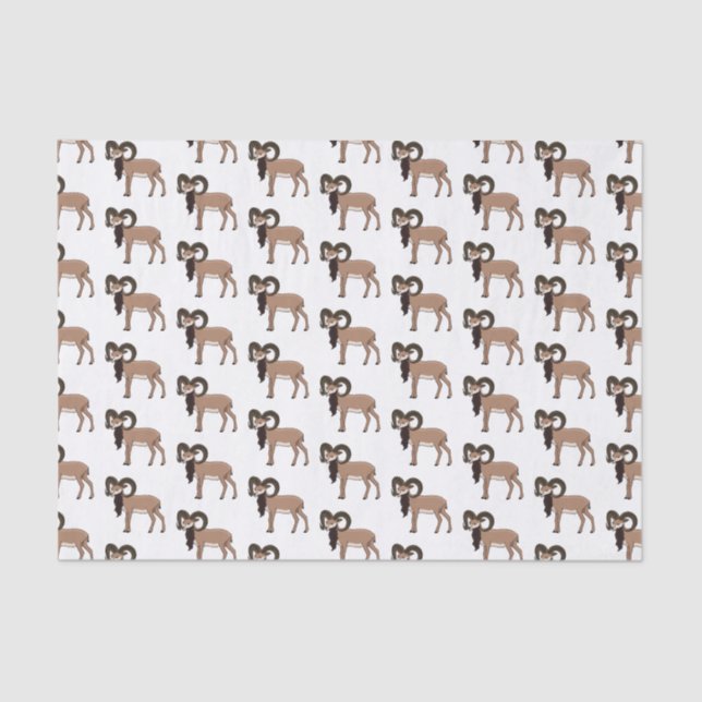 Mouflon goat illustration tissue paper (Front)