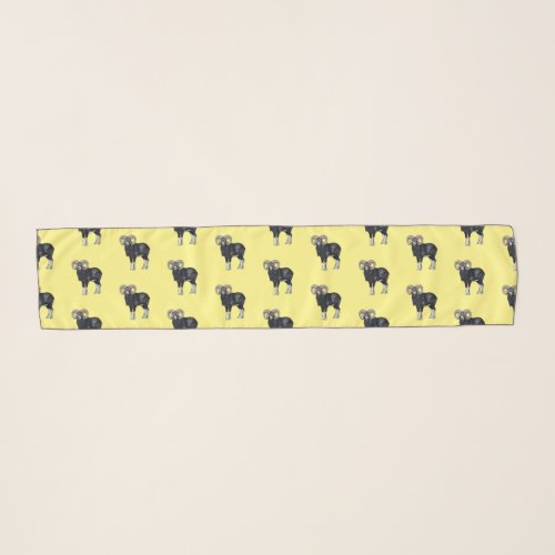 Mouflon sheep cartoon illustration scarf