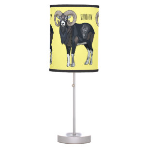 Mouflon sheep cartoon illustration table lamp