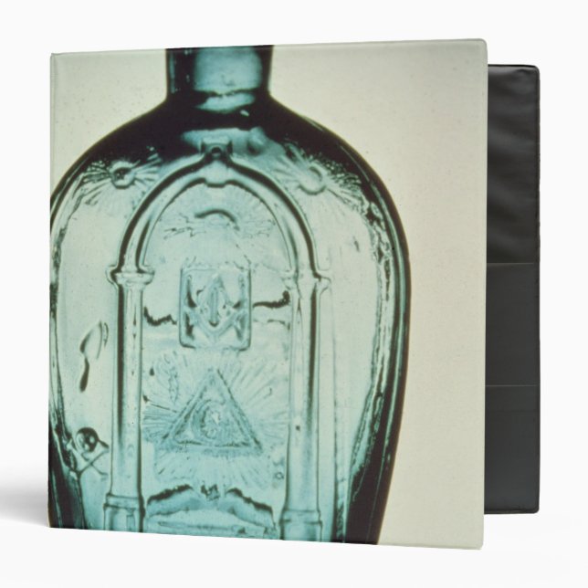 Mould-blown masonic flask binder (Front/Inside)