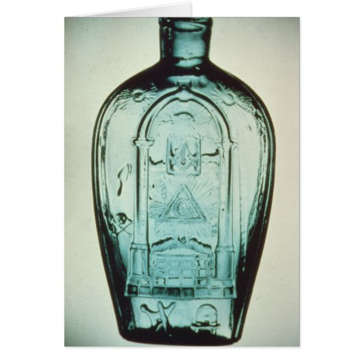 Mould-blown masonic flask cards (Front)