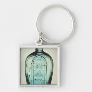 Mould-blown masonic flask keychain