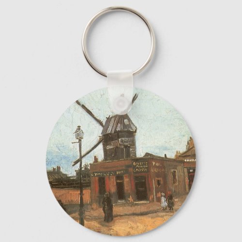 Moulin de la Galette by Vincent van Gogh Windmill Keychain