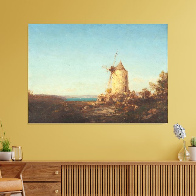 Moulin De Saint-Mitre, Près De Martigues Canvas Print (Insitu(LivingRoom))