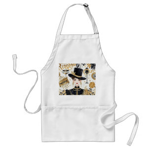 Moulin rouge style, black and gold, Rich luxury Adult Apron