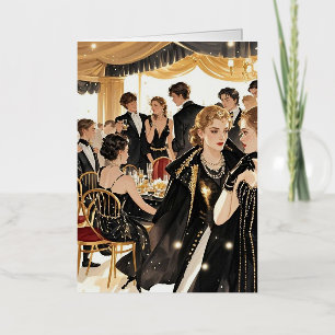 Moulin rouge style, black and gold, Rich luxury Foil Greeting Card
