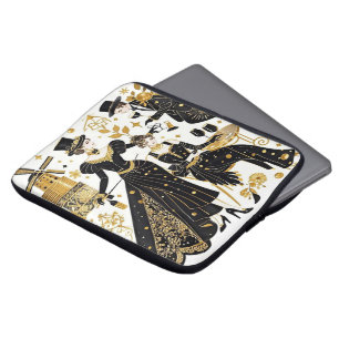 Moulin rouge style, black and gold, Rich luxury Laptop Sleeve