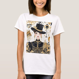 Moulin rouge style, black and gold, Rich luxury T-Shirt