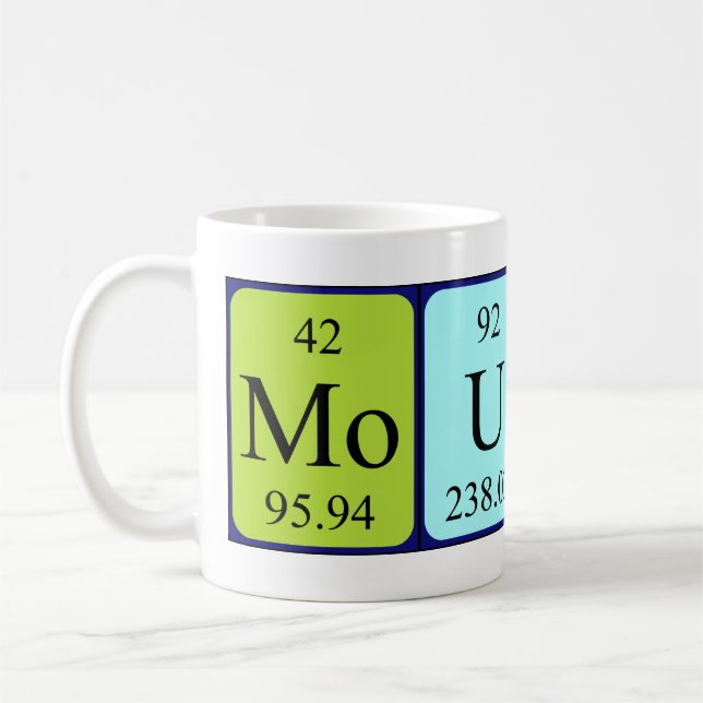 Mounir periodic table name mug (Left)
