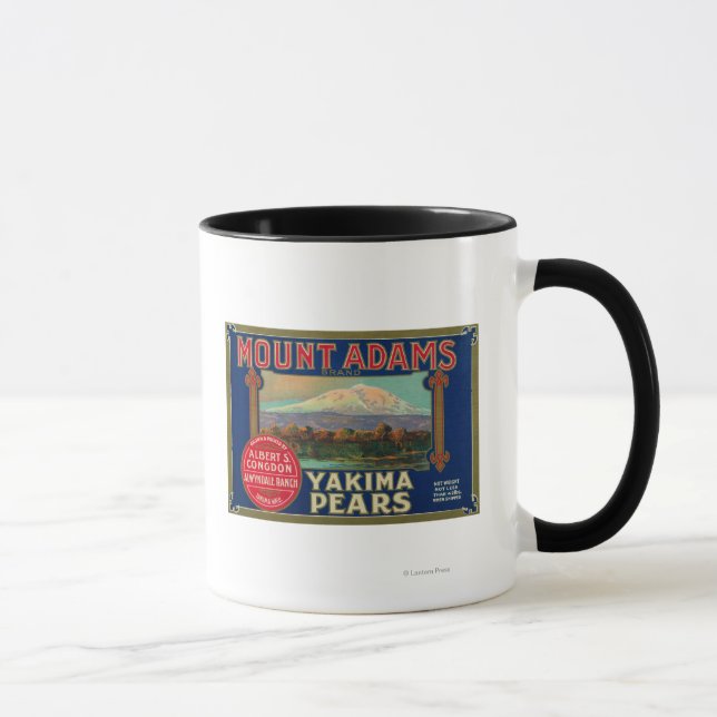 Mount Adams Pear Crate LabelYakima, WA Mug (Right)
