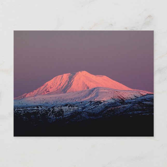 Mount Adams Snowy Peak At Sunset Postcard (Front)