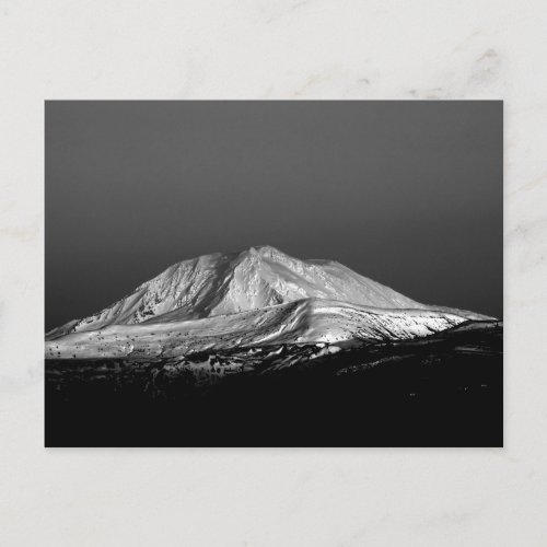 Mount Adams Snowy Peak in Monochrome Postcard