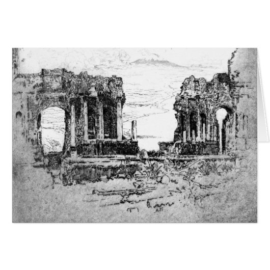 Mount Aetna from Taormina 1913 Cards (Front Horizontal)