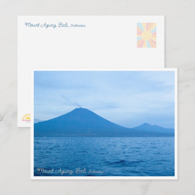 Mount Agung Bali Sunrise Travel Postcard (Front/Back)