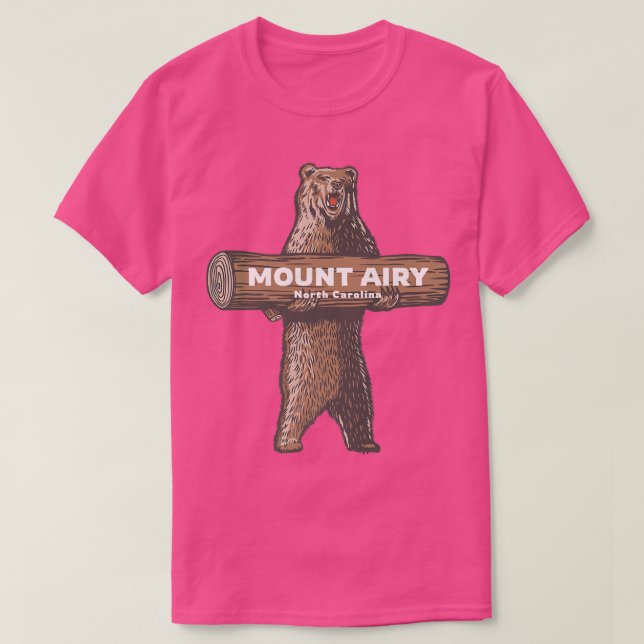 Mount Airy North Carolina NC Growling Bear Vacatio T-Shirt (Design Front)