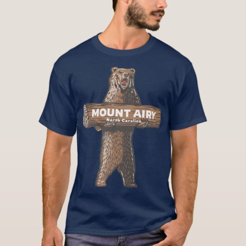 Mount Airy North Carolina NC Growling Bear Vacatio T_Shirt