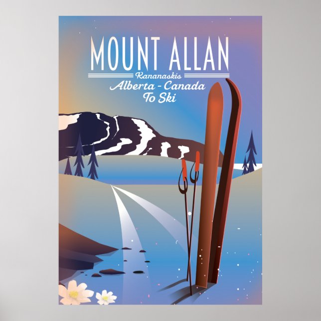 Mount Allan, Kananaskis, Alberta, Canada ski Poster (Front)