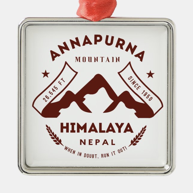 Mount Annapurna Nepal Metal Ornament (Front)