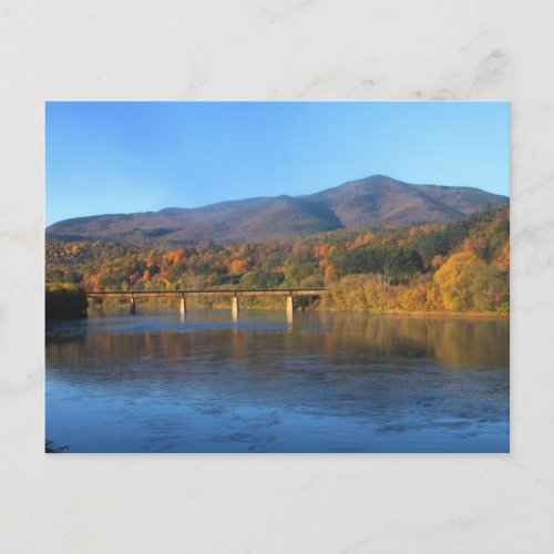 Mount Ascutney and Connecticut River in Autumn Postcard