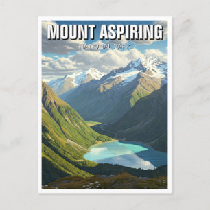 Mount Aspiring National Park New Zealand Travel Postcard