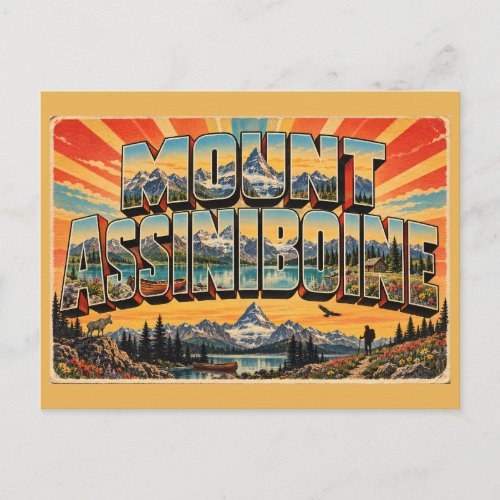 Mount Assiniboine BC Turquoise Lake Glacier Art Postcard