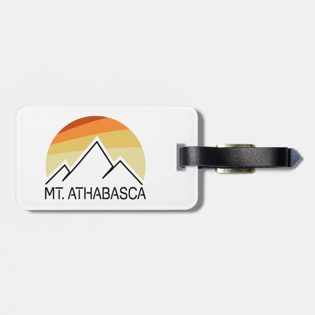 Mount Athabasca Alberta Retro Luggage Tag (Back Horizontal)
