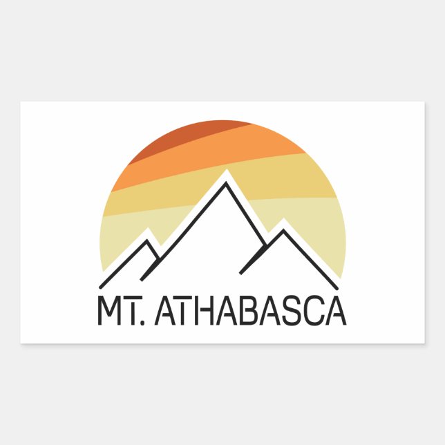 Mount Athabasca Alberta Retro Rectangular Sticker (Front)
