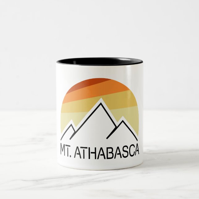 Mount Athabasca Alberta Retro Two-Tone Coffee Mug (Center)