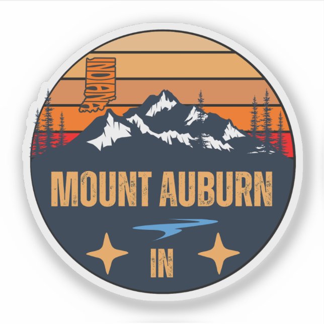 Mount Auburn, Indiana Sticker (Front)