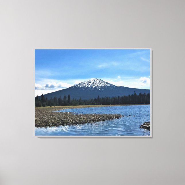 Mount Bachelor at Hosmer Lake, OR Canvas Print (Front)